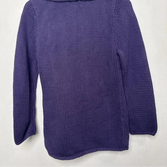 Pure Handknit womens Xsmall/Small Chunky Purple Belt Buckle Cardigan - Picture 13 of 14